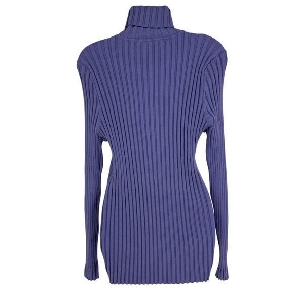 Sundance Ribbed Purple Turtleneck Sweater With Button Detail Womens Size XXL - Picture 5 of 9